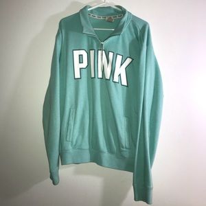 Large PINK quarter zip. Rarely warn.